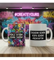 Kendin Tasarla Kupa  Fotoğraflı & Yazılı Kişiye Özel Tasarım Kupa Bardak (Düz Beyaz)