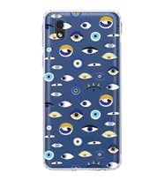 PrintiFy Samsung Galaxy A01 Core ile Uyumlu Nazar Boncuğu 2  Kamera Korumalı Şeffaf Silikon Kılıf