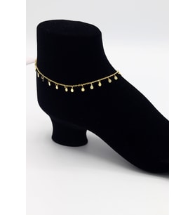 Damla Pullu Model Gold Renk 925 Ayar Gümüş Kadın Halhal 201025735