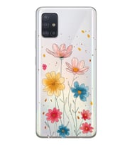 Samsung Galaxy A51 Uyumlu Çiçek Tasarımlı Şeffaf Telefon Kılıfı