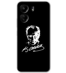 Xiaomi Redmi 13C Kılıf HD Desen Baskılı Kılıf - Atatürk Silüet İmza
