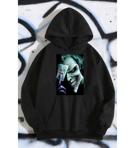 Poster Baskılı Unisex Oversize Sweatshirt (Siyah)