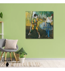 Kare Kanvas Tablo Ünlü Eserler Edgar Degas Harlekin Und Colombine