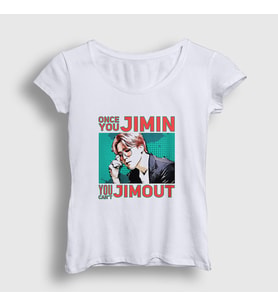 Presmono Kadın Beyaz Jimout K Pop Jimin Bts T-Shirt 272239tt