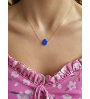 925 Ayar Gümüş Opal Taşlı Fatma Ana Eli Kolye (Hamsa)