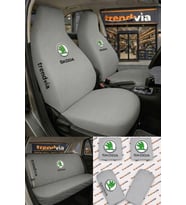 Skoda Logolu Oto Koltuk Kılıfı Ön Arka Set – Penye Likralı Universal Koltuk Koruyucu Servis Kılıfı