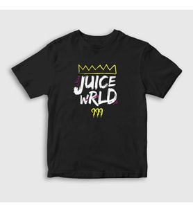 Presmono Unisex Çocuk Siyah Crown Juice Wrld T-Shirt 302517tt