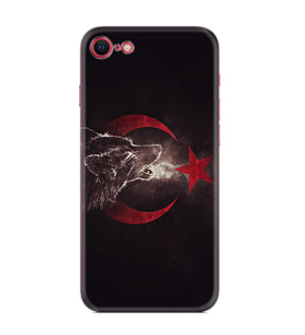 Apple iPhone 5 6 7 8 Plus Se XR Kılıf Desemli Silikon Kurt ve Ay Yıldız 1403