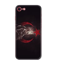 Apple iPhone 5 6 7 8 Plus Se XR Kılıf Desemli Silikon Kurt ve Ay Yıldız 1403