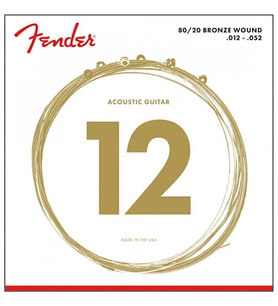 Fender 0730070403 80/20 Bronze Ball End Akustik Gitar Teli (12-52) 70L Light Tansiyon Dengeli Projeksiyon ve Net Tını