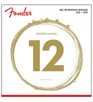 Fender 0730070403 80/20 Bronze Ball End Akustik Gitar Teli (12-52) 70L Light Tansiyon Dengeli Projeksiyon ve Net Tını