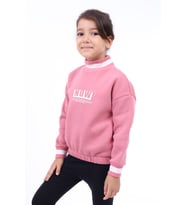 Toontoy Kız Çocuk Baskılı Sweatshirt (Gül Kurusu)