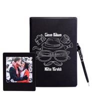 Canım Babam Deri Defter & Metal Tükenmez Kalem + Ahşap Çerçeve Hediye