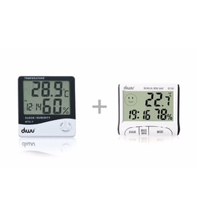 Diwu HTC-1 ve DC102 Termometre Nem Ölçer Saat Seti