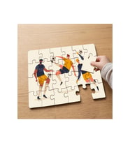 Futbolcu Hareketleri Tasarımlı 24 Parça Ahşap Çocuk Puzzle MPK0527