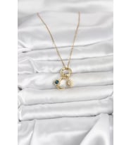 316L Çelik Gold Renk Gece Gündüz Tema Charmlı Kadın Kolye - TJ-BKO11015