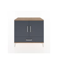 Hyperion Şifonyer Tek Raflı Tek Çekmeceli 2 Kapaklı 88x44x80 Çam-Antrasit