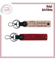 Karavanla Her Yere Taşınan Anılara, İsme Özel Hediyelik Anahtarlık Takımı, Yavru Ağzı-Kırmızı