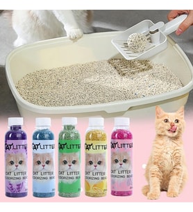 Kedi Kumu Koku Giderici Granül Parfüm - Uzun Süreli Ferahlık Sunan Kedi Kumu Kokusu Giderici, Etkili Koku Nötrleştirici 250 Ml (Limon)