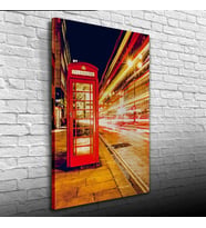 Londra`da Kırmızı Telefon Kulübesi Kanvas Tablo 50 x 70