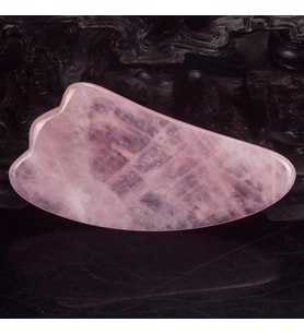 Gems Gua s-h-a kaşıma masaj aleti, doğal el yapımı gül kuvars wing-shape gua-sha Board geleneksel masaj kazıyıcı aleti iyileşme