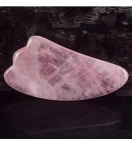 Gems Gua s-h-a kaşıma masaj aleti, doğal el yapımı gül kuvars wing-shape gua-sha Board geleneksel masaj kazıyıcı aleti iyileşme