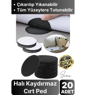20 Adet Halı Kilim Koltuk Örtü Sabitleyici Kaydırmaz Cırt Kendinden Yapışkanlı Ped Yıkanabilir Bant