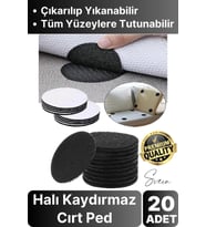 20 Adet Halı Kilim Koltuk Örtü Sabitleyici Kaydırmaz Cırt Kendinden Yapışkanlı Ped Yıkanabilir Bant