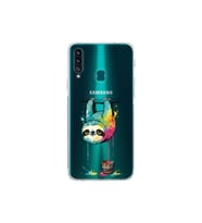 Samsung Galaxy A20S ile Uyumlu Splash Tembel Hayvan Tasarımlı Şeffaf Silikon Kılıf