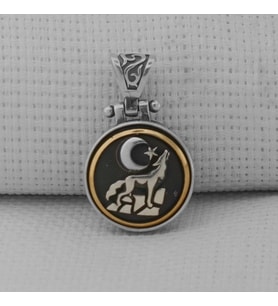 Uluyan Kurt Ayyıldız Tasarımlı Ortası Dönen 925 Ayar Gümüş Kolye Ucu