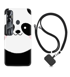 Tecno Spark 6 6 Go 8C 8 Pro 7 7 Pro Kılıf Boyun Askılı Silikon Sevimli Panda 1794