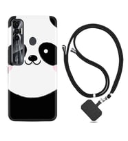 Tecno Spark 6 6 Go 8C 8 Pro 7 7 Pro Kılıf Boyun Askılı Silikon Sevimli Panda 1794