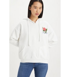 Levi's Kadın Beyaz Kapüşonlu Sweatshirt A4933-0000