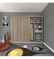 Kenzlife gardırop sürgülü kapaklı kapılı 200 papatya crd gardolap dolap (Karışık)