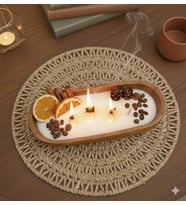 Mumelia Candles Rustik Kahve Harmanı - Doğal Soya Akasya Kase Tasarım Mum