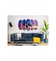 PALMİYE AĞAÇLARI GÖKYÜZÜ DENİZ GÜN BATIMI MDF TABLO-3112