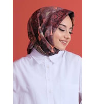 Afvente Paisley Desen Bordo Pamuk Eşarp