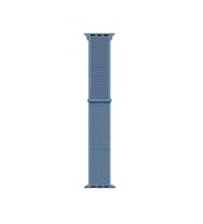 Apple Watch 7 45mm Uyumlu Kordon Hasır Örgü Kumaş Band-03 Strap Kayış (Mavi-Mavı)