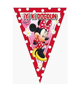Minnie Kırmızı Flama Bayrak Set PK:1-