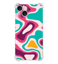 PrintiFy Apple iPhone 15 Plus (Kamera Korumalı) Uyumlu Köşe Korumalı Renkli Desen Kılıf