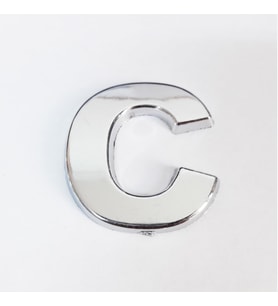 Cemax C Harfi 3,75 cm Krom Yapışkanlı
