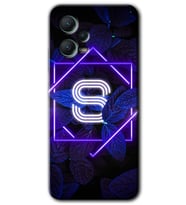 Redmi Note 12 5G Kılıf HD Desen Baskılı Kılıf - Dark Neon Yaprak S Harfi