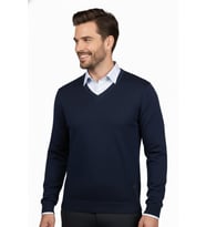 Erkek V Yaka Triko Kazak Çelik Örgü Klasik Kalıp 4241D BGL-ST04849 (Lacivert)