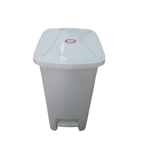 15 Lt Şeffaf Pedallı Plastik Çöp Kovası Beyaz Renk