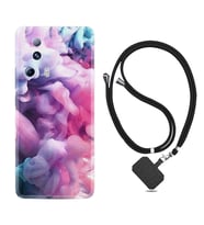 Xiaomi Mi 13 Lite Kılıf Resimli Boyun Askılı İpli Desenli Silikon Pink Cloud 1305