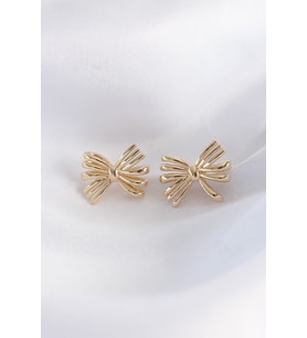 Pirinç Gold Renk Fiyonk Küpe 5886 - SSSSSS2800-4018