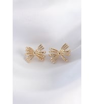 Pirinç Gold Renk Fiyonk Küpe 5886 - SSSSSS2800-4018
