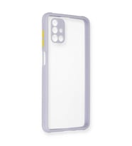 Samsung Galaxy M51 Kılıf Miami Şeffaf Silikon - Lila