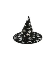 Halloween Cadı Şapkası Gümüş Desenli