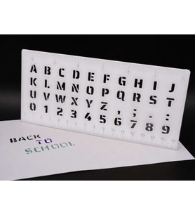 3D Baskı Alfabe, Rakam ve Cetvel Şablonu - Yazı Çizim Kalıbı - Beyaz